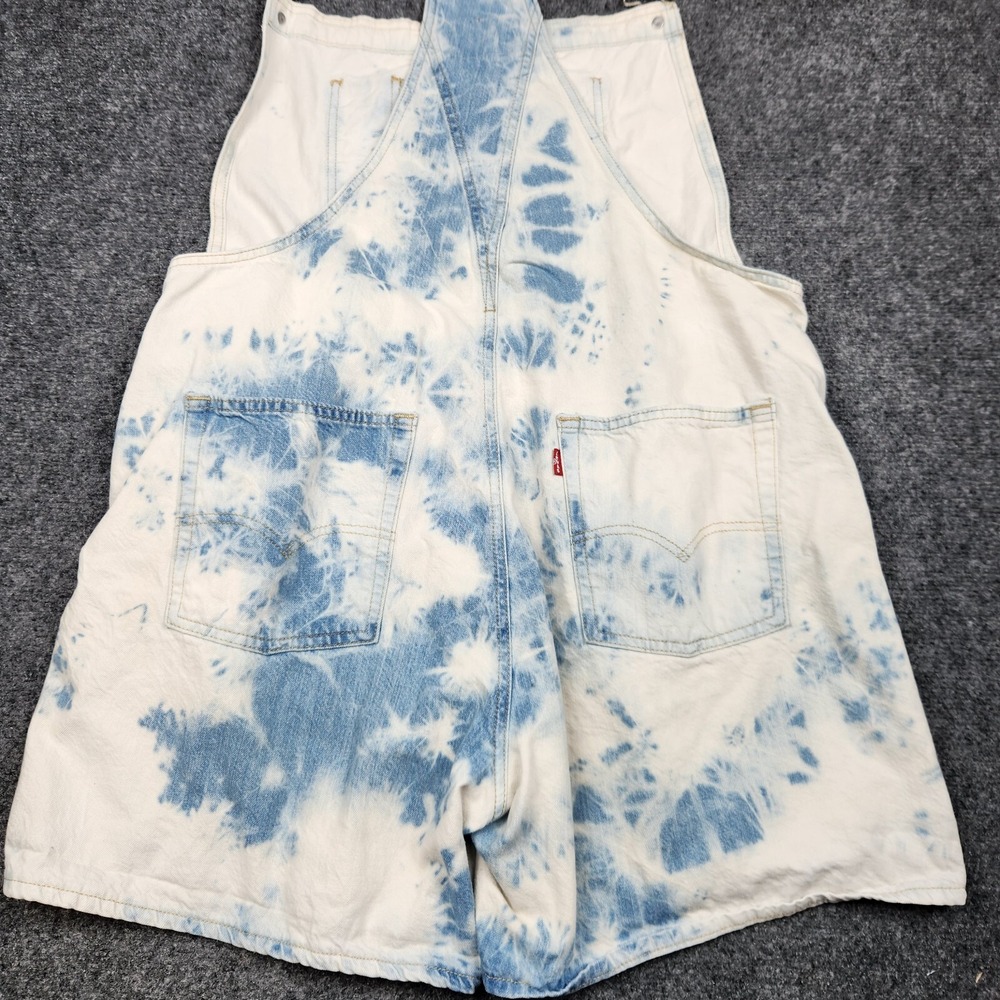 Levi's White and Blue Tie-Dye Short Overalls - Picture 6 of 16